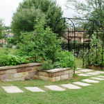 stone raised bed with full sun