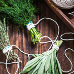 preparing fresh herbs for drying