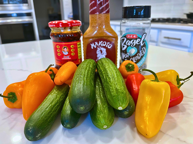 Cucumber Sweet Pepper Salad Ingredients