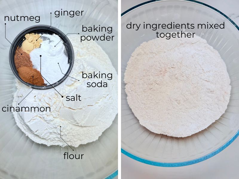 dry ingredients for pumpkin chocolate chip cookies
