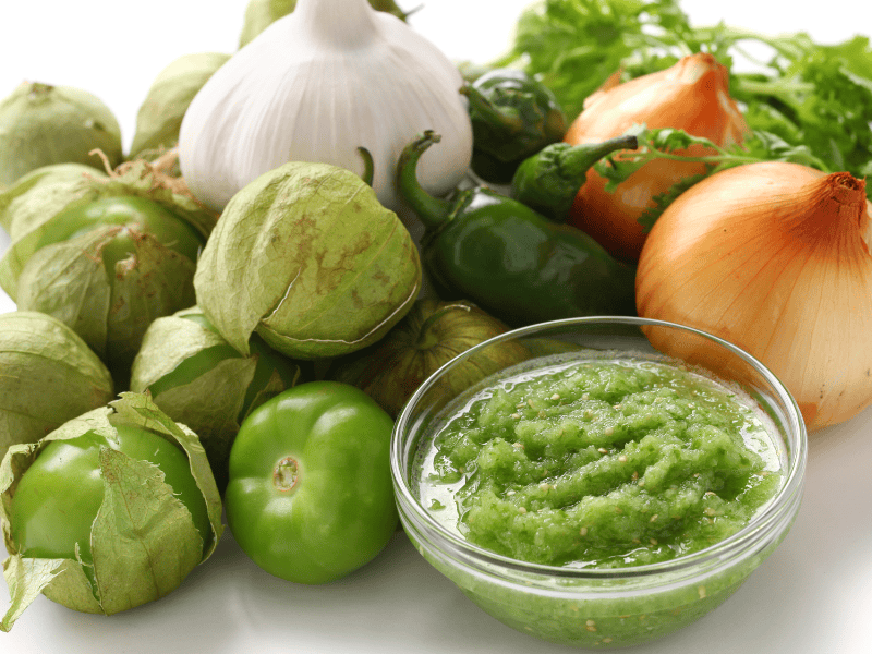 Make salsa verde with homegrown tomatillos