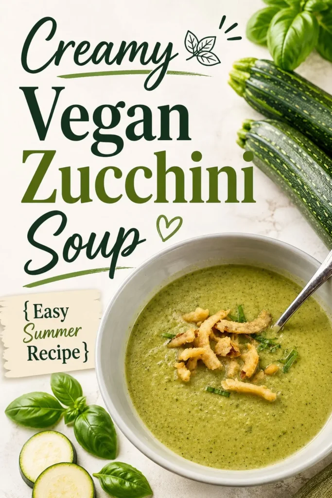 Creamy Vegan Zucchini Soup {Easy Summer Recipe}